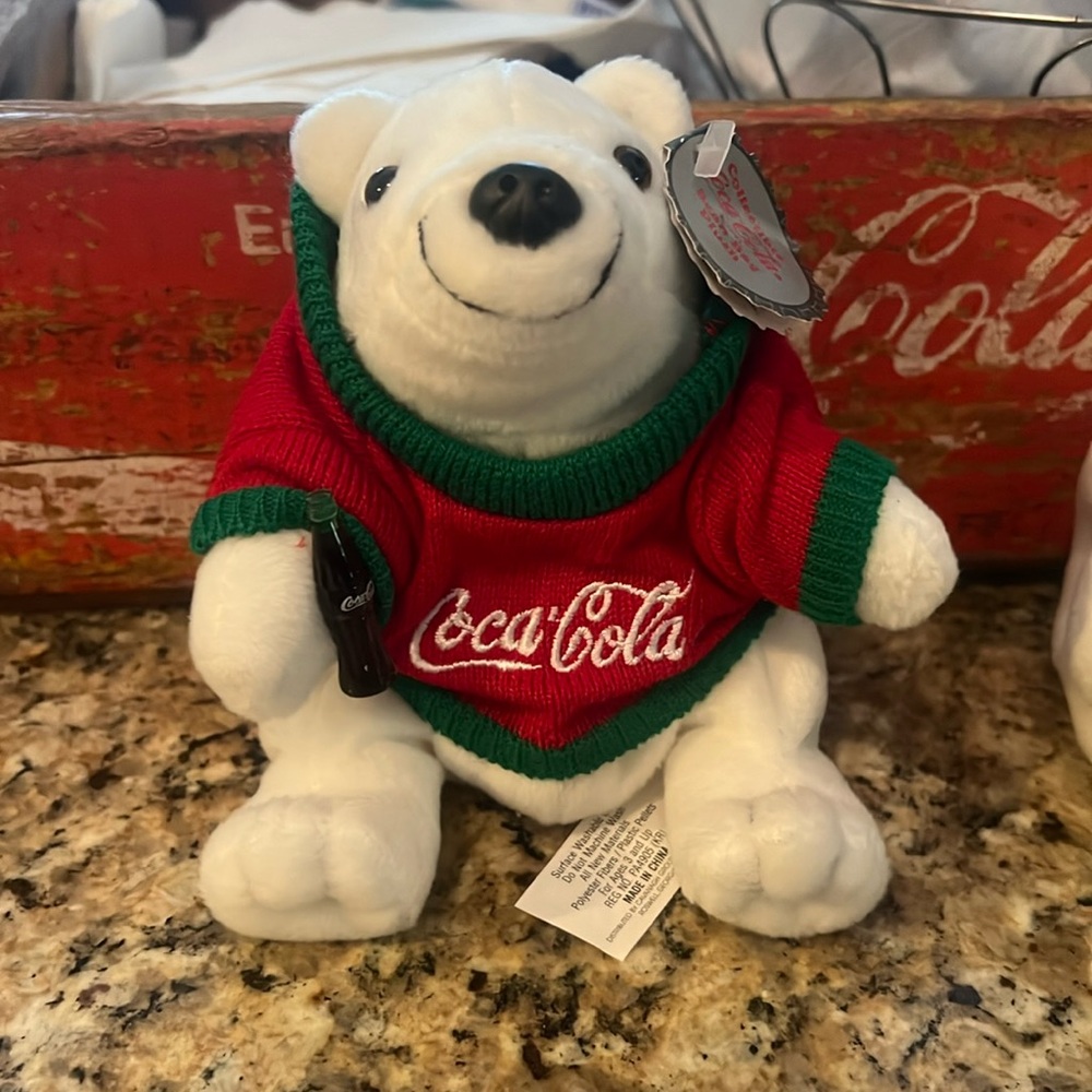 Coca Cola polar bear with tags